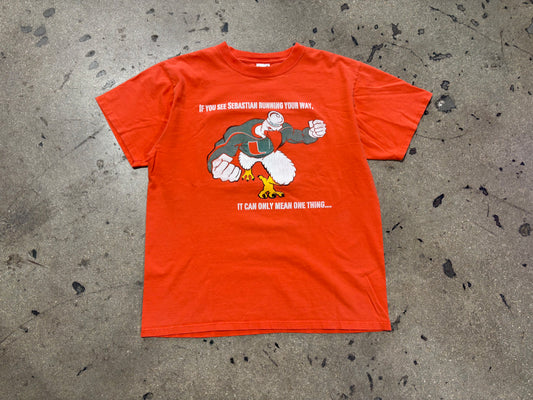 Miami Hurricanes Super Swole Sebastian Tee - Orange Size Large