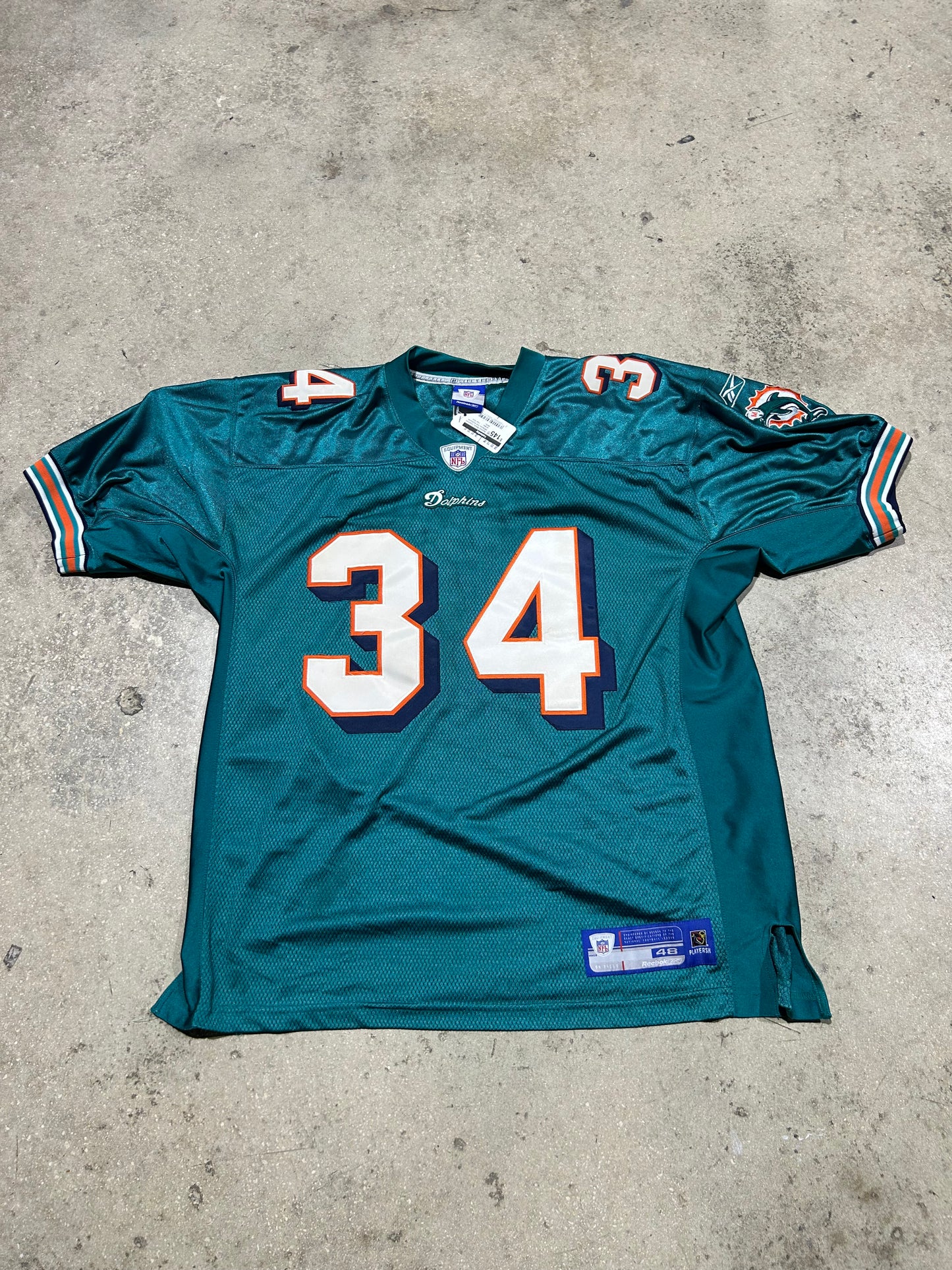 Reebok Miami Dolphins Williams #34 Authentic Jersey - Teal Size 48/XL