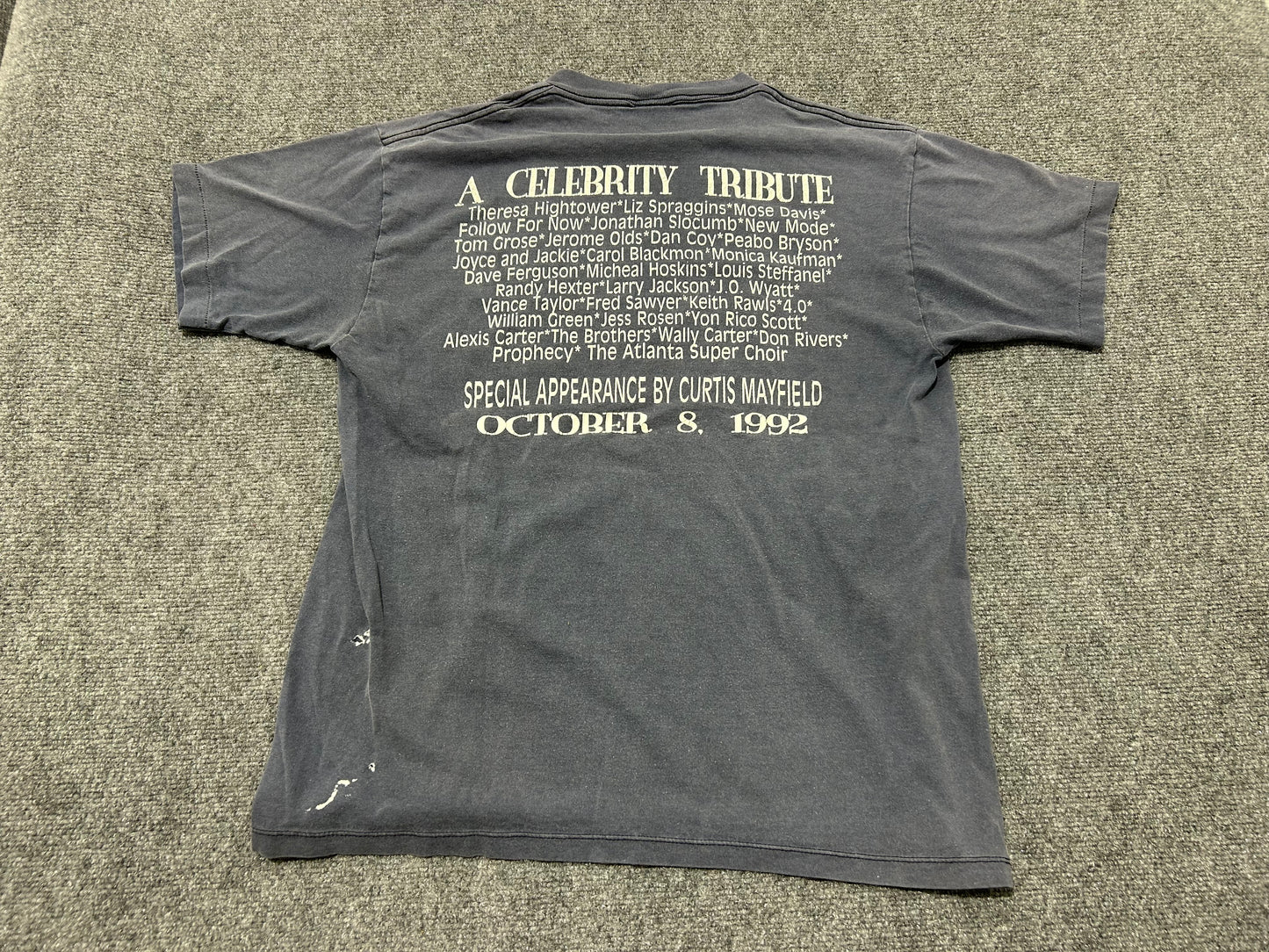 1992 Simon Carter Musicians Emergency Fund Tee - Black size Large