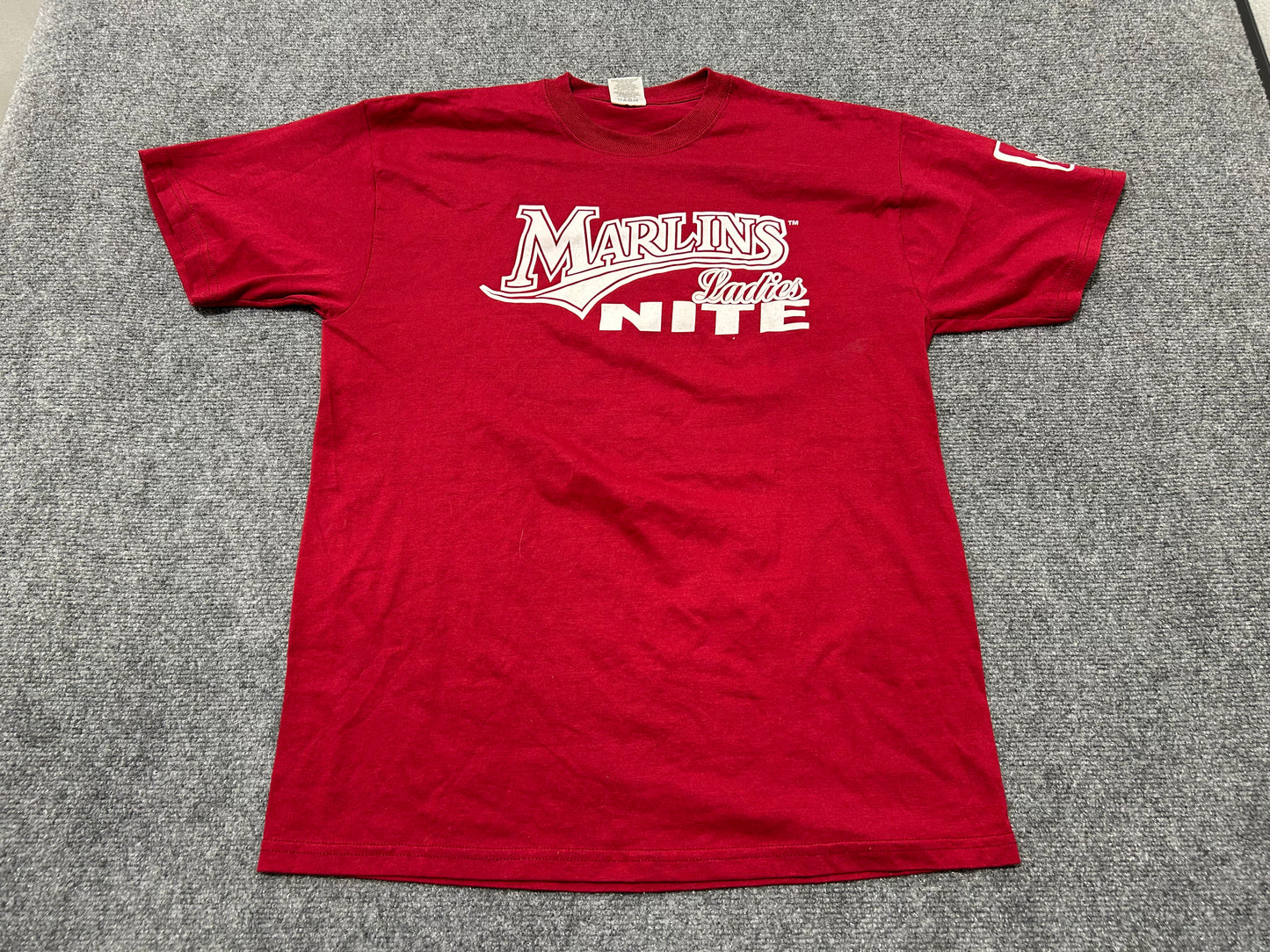 Florida Marlins Ladies Night Dan Uggla Tee - Red Size Large (con)