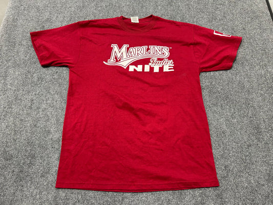 Florida Marlins Ladies Night Dan Uggla Tee - Red Size Large (con)
