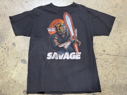 Star Wars The Clone Wars Savage Opress Tee - Black Size Large