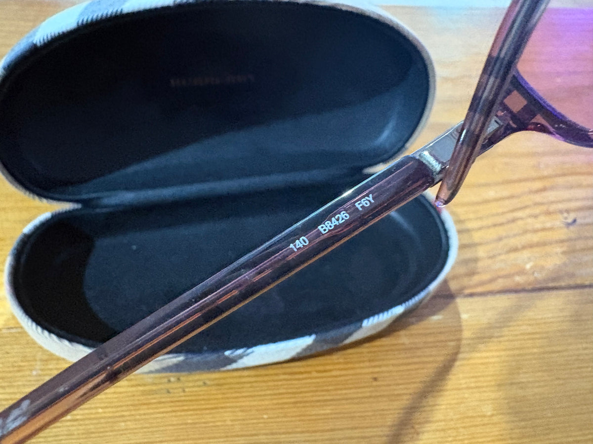 Burberry Thin Framed Glasses w/ Case - Red