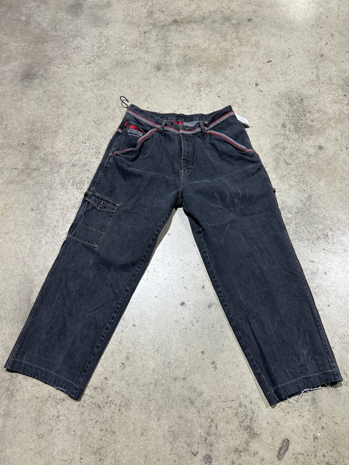 School of Hard Knocks Cargo Carpenter Denim - Black Size 38x30