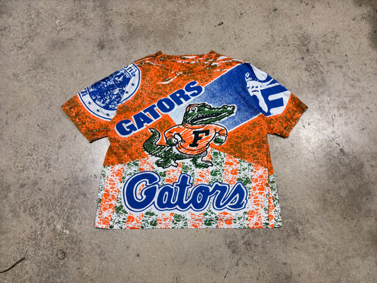 UF Florida Gators All Over Print Tee - Blue/ Orange Size XL