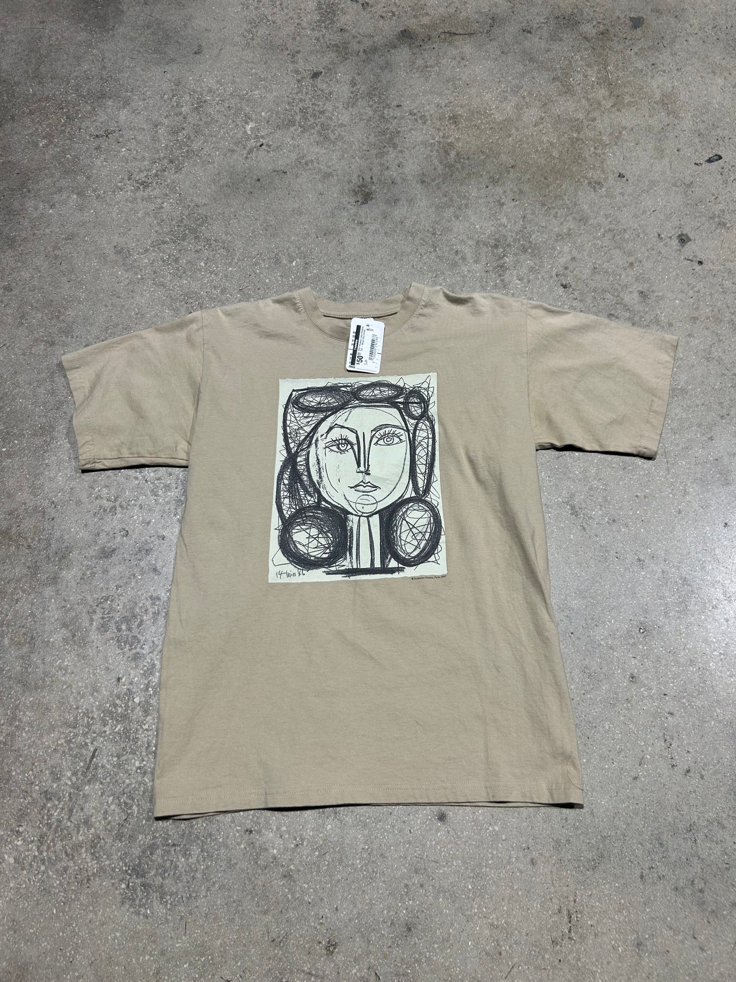 2007 Picasso Lady Painting Tee - Beige Size Small