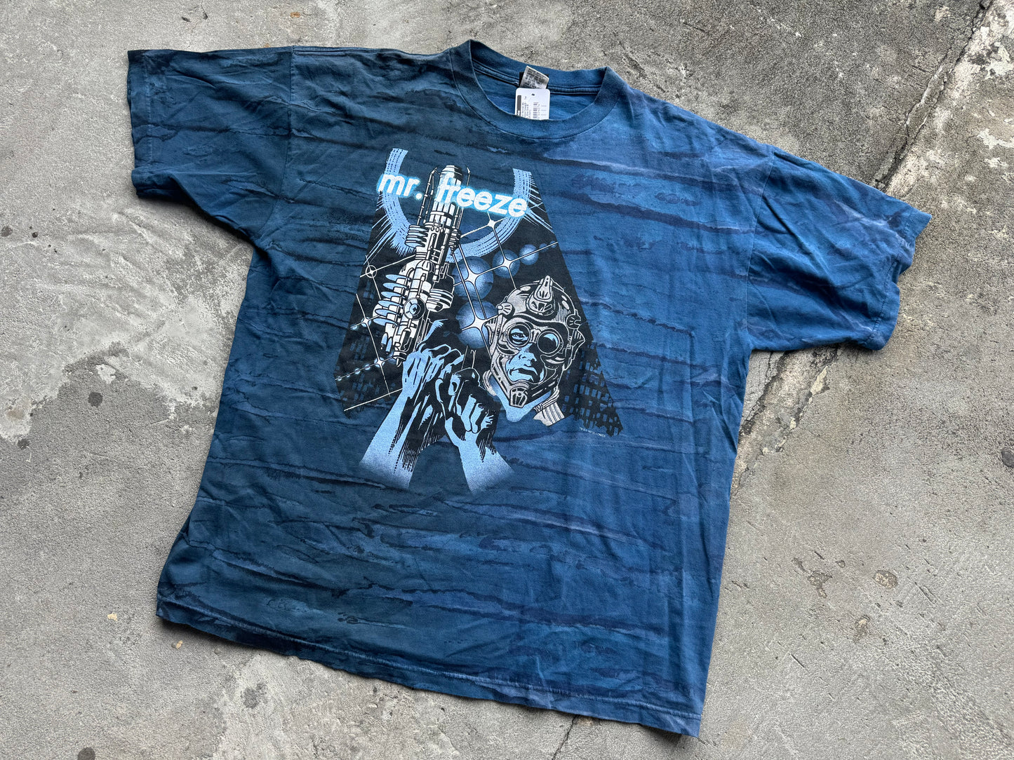 1997 Batman Mr. Freeze Freeze Gun Tee - Blue Size XL