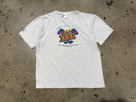 1996 Super Bowl 31 Tee - White Size XL