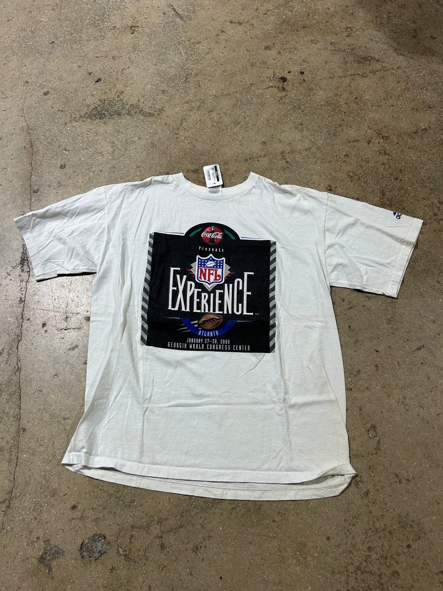 2000 Coca Cola NFL Experience Volunteer Tee - White Size XL