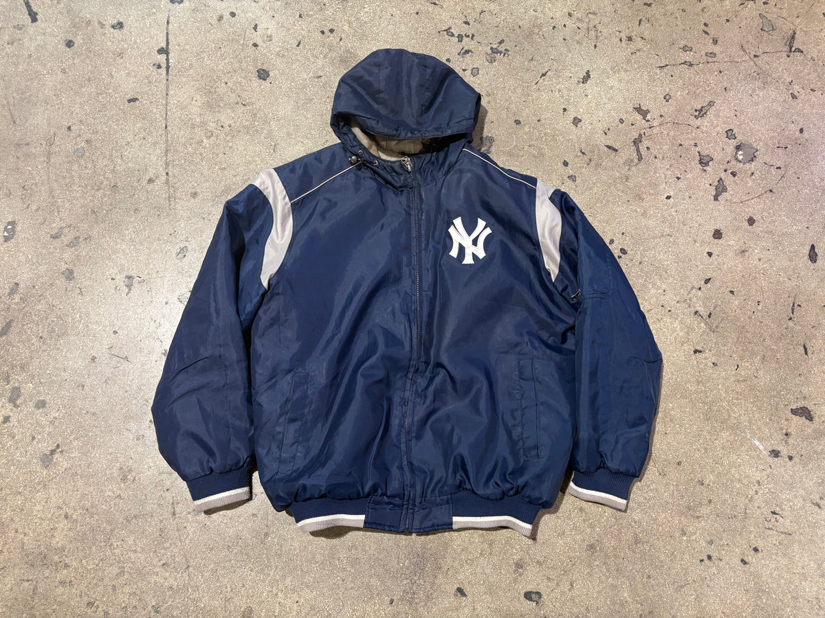 New York Yankees Hooded Jacket - Navy Size Large