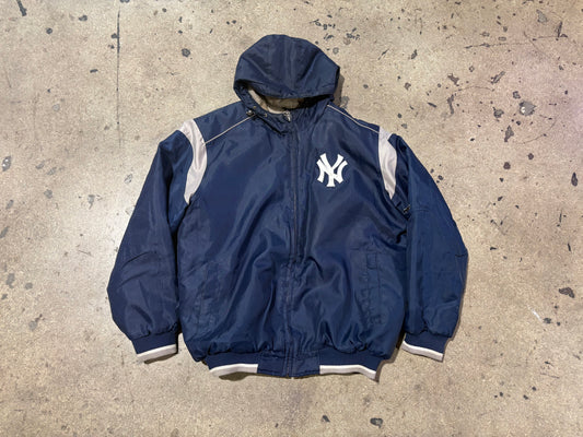New York Yankees Hooded Jacket - Navy Size Large
