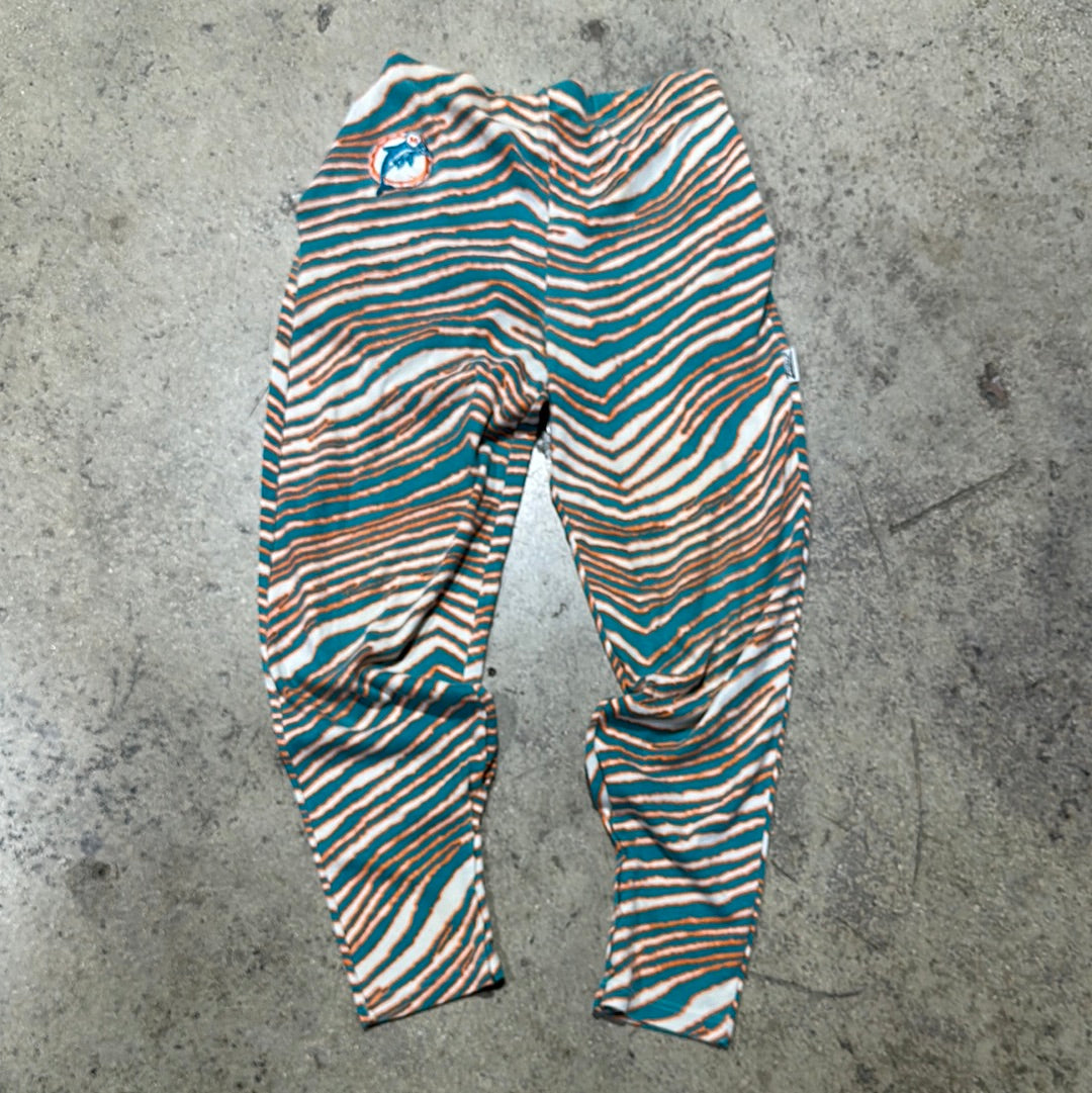 Zubaz Miami Dolphins Zebra Pattern Sweatpants - Teal/Orange Size Small