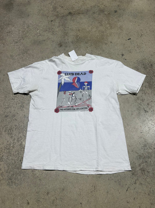 1984 Grateful Dead "Club Dead" Tee - White Size Large