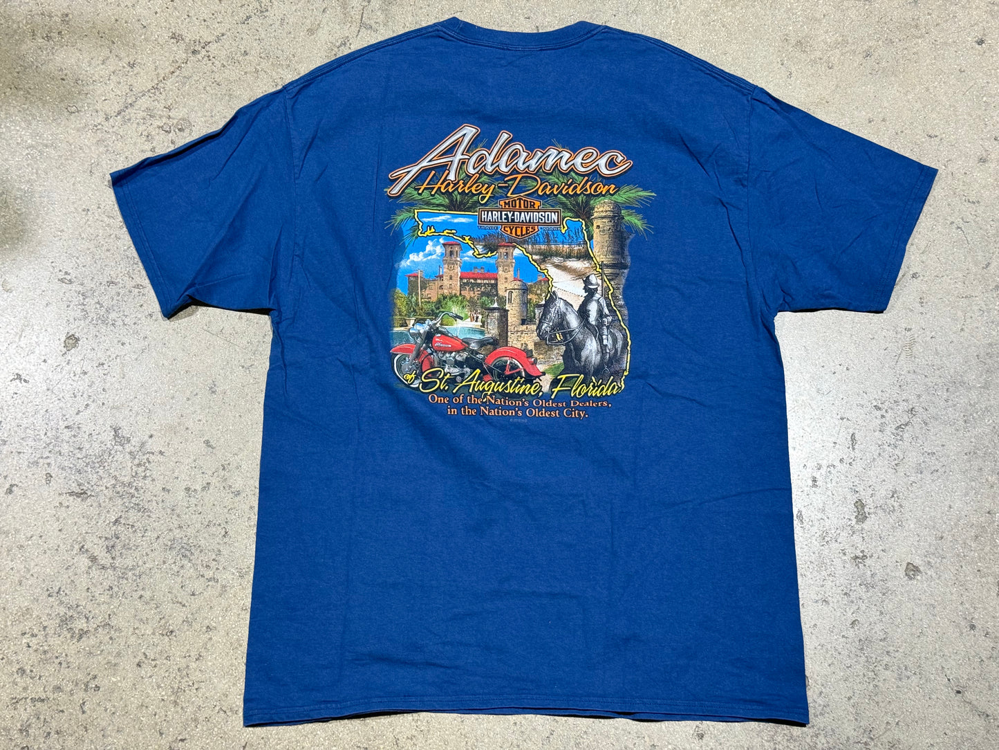 2015 Harley Davidson St. Augustine Tee - Blue Size XXL