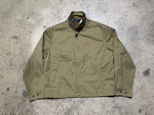 Polo Ralph Lauren Zip Up Jacket - Olive/Orange Size Large