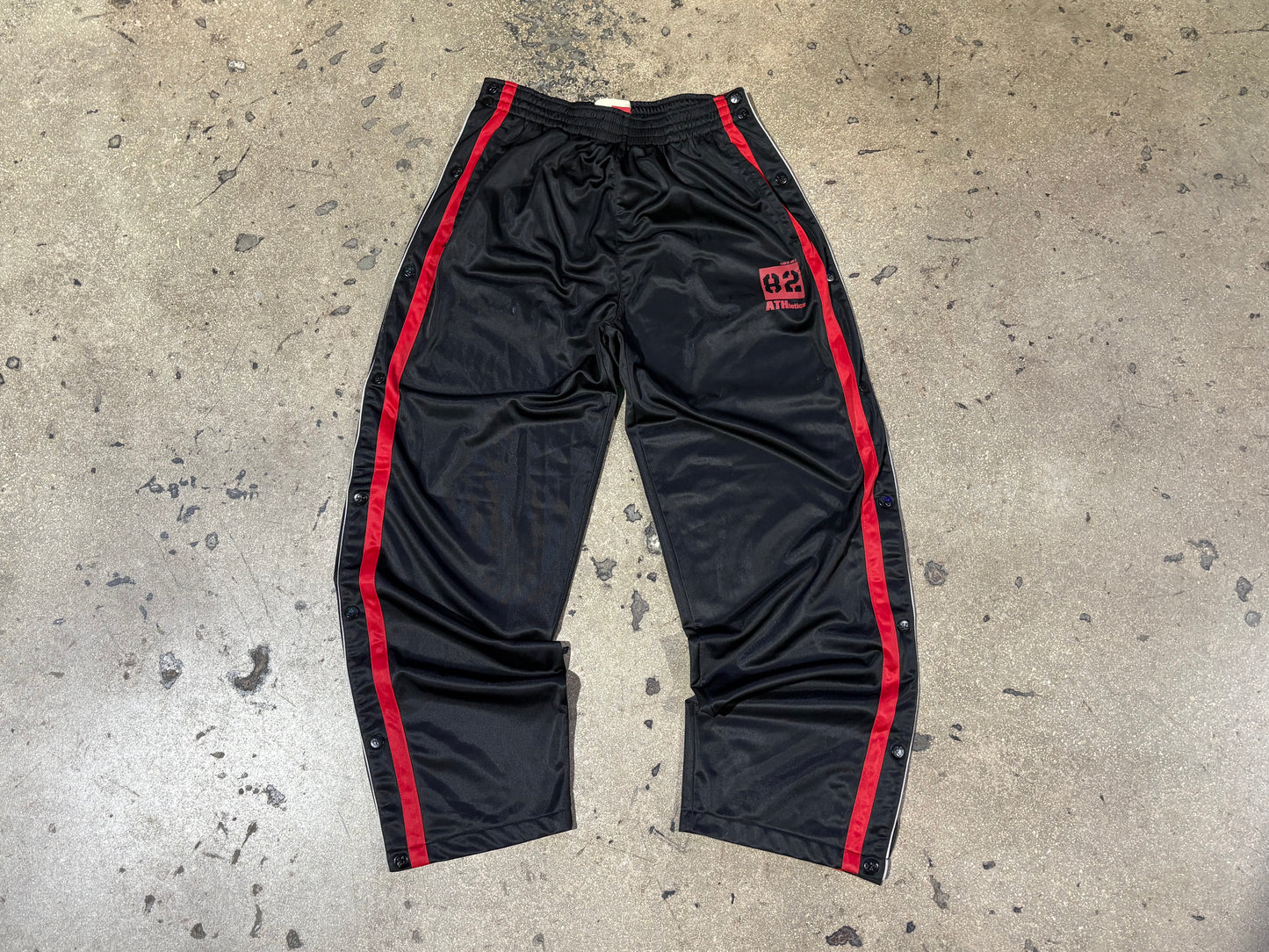Plugg Breakaway Baggy Track Pants - Black / Red Size Large