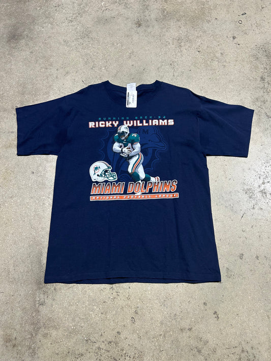 Ricky Williams Dolphins Tee - Navy Size XL