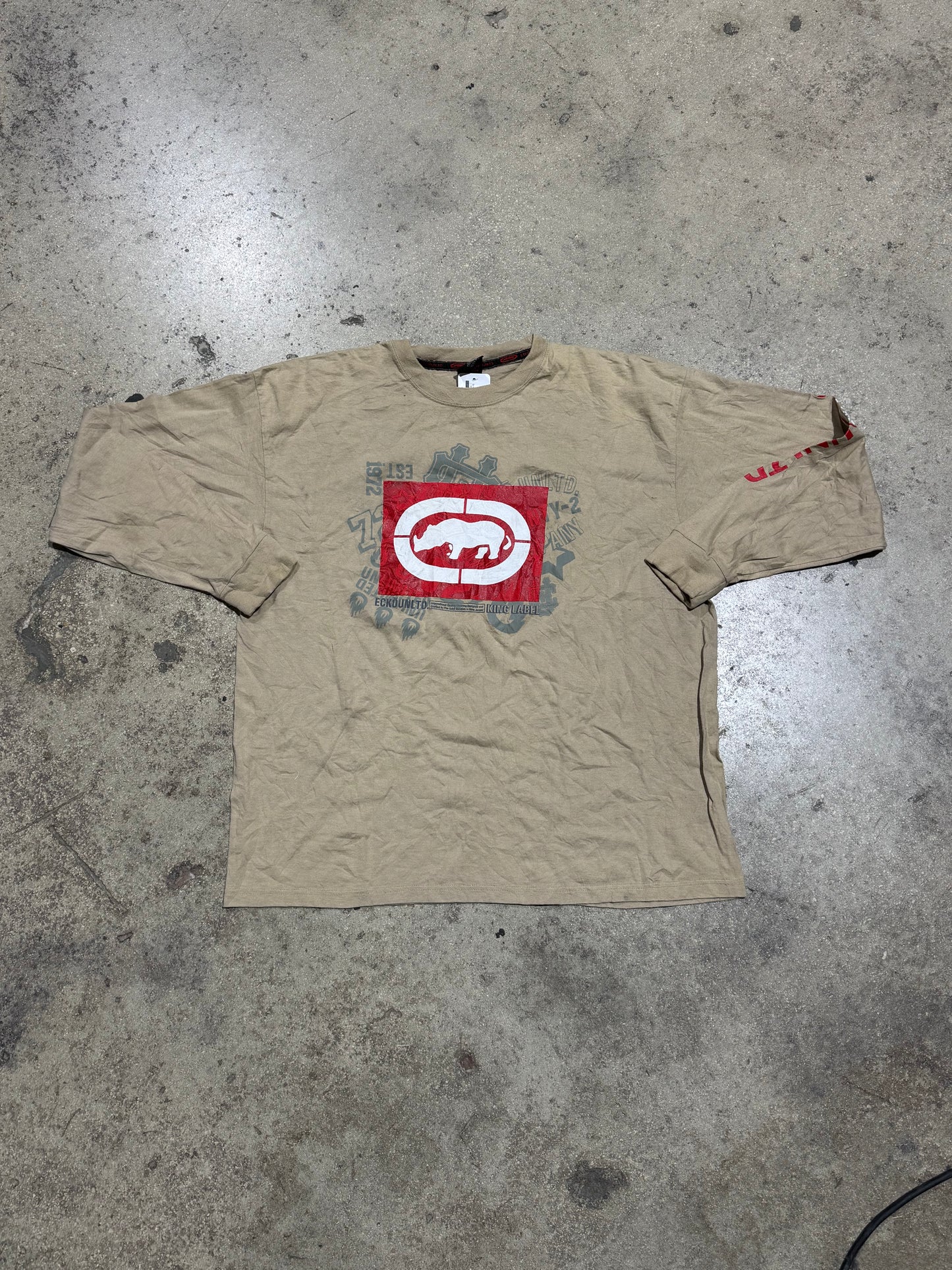 Ecko Box Logo L/S Tee - Khaki Size XXL