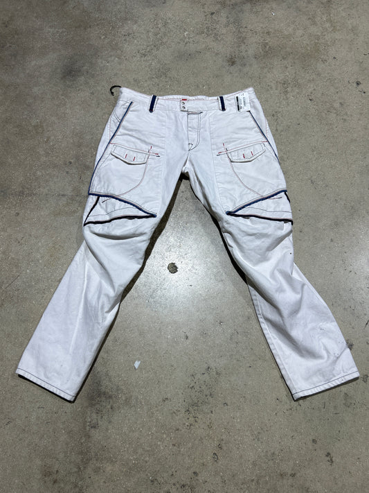 Marithe Francois Gibraud Cargo Denim Jeans - White Size 36x30