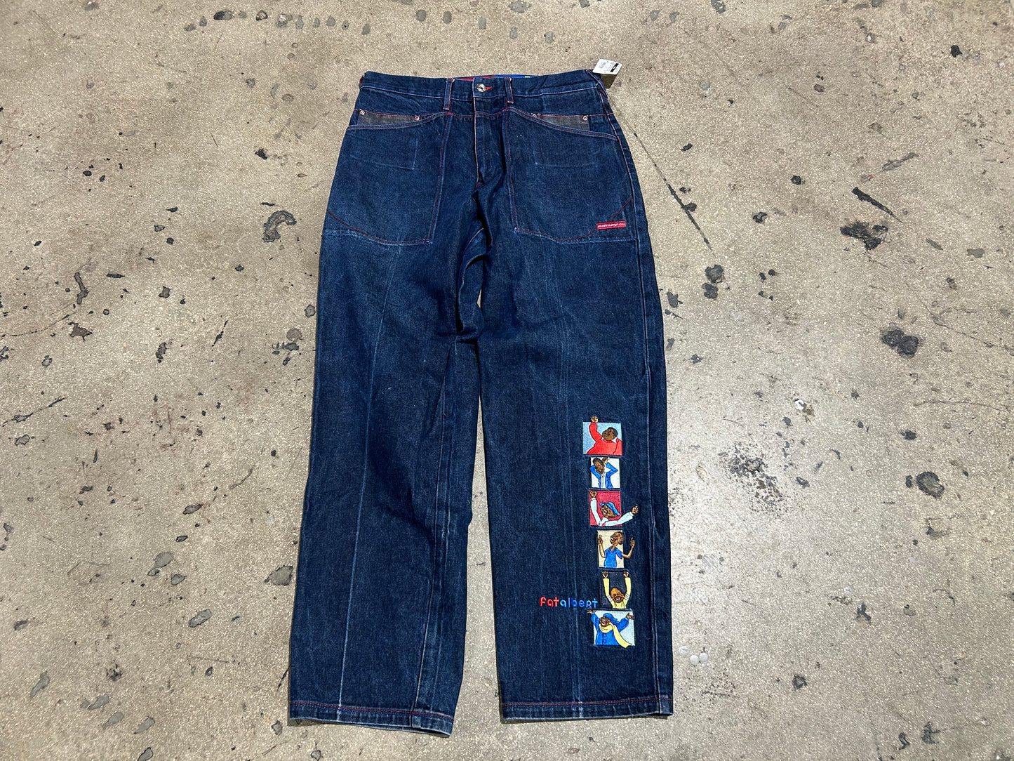 Platinum Fubu Fat Albert Jeans - Navy Size 36x34