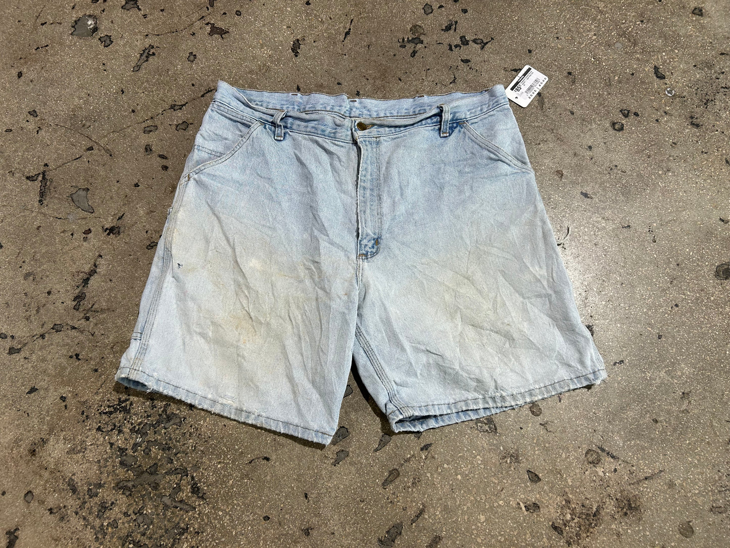 Thrashed Carhartt Denim Shorts - Light Blue size 40