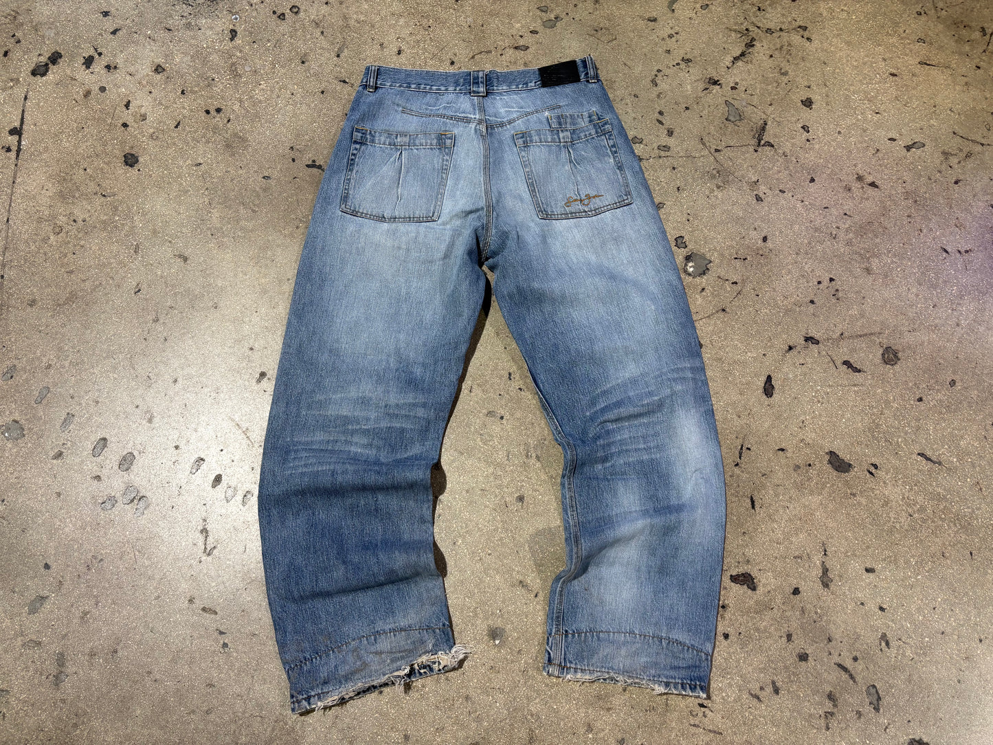 Sean John Double Knee Cargo Jeans - Light Wash Size 34