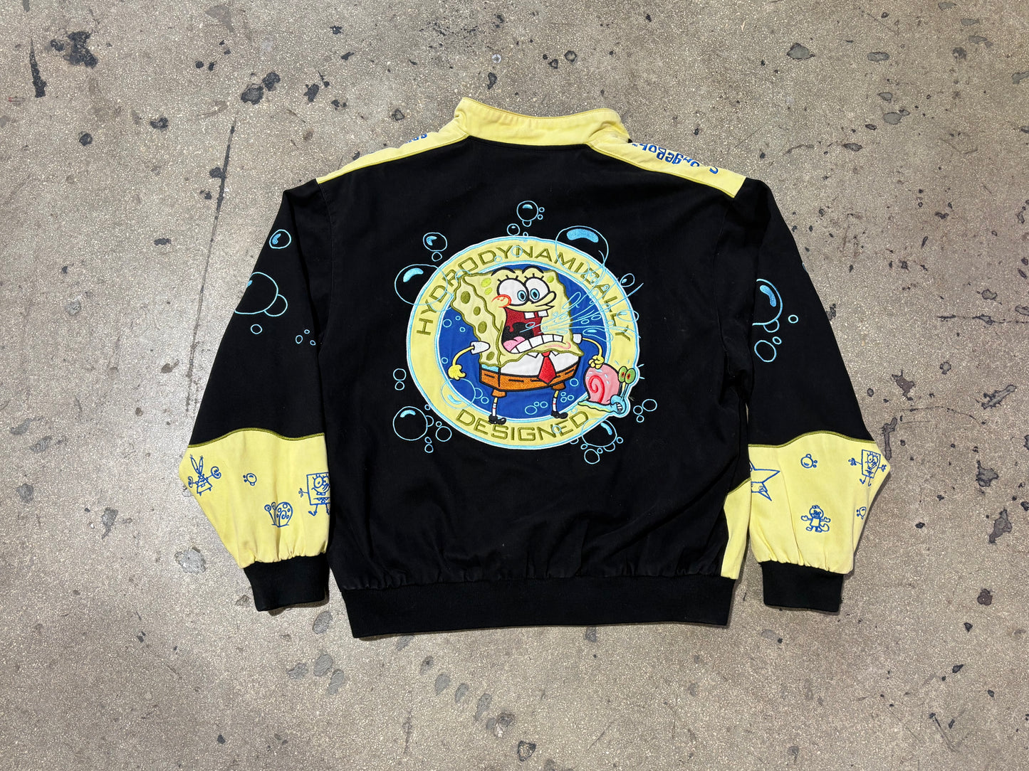 JH Design Spongebob Racing Jacket - Black / Yellow Size Large