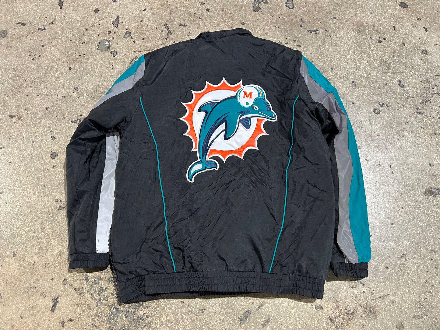 Miami Dolphins Starter 3/4 Zip Rain Jacket - Black Size Large