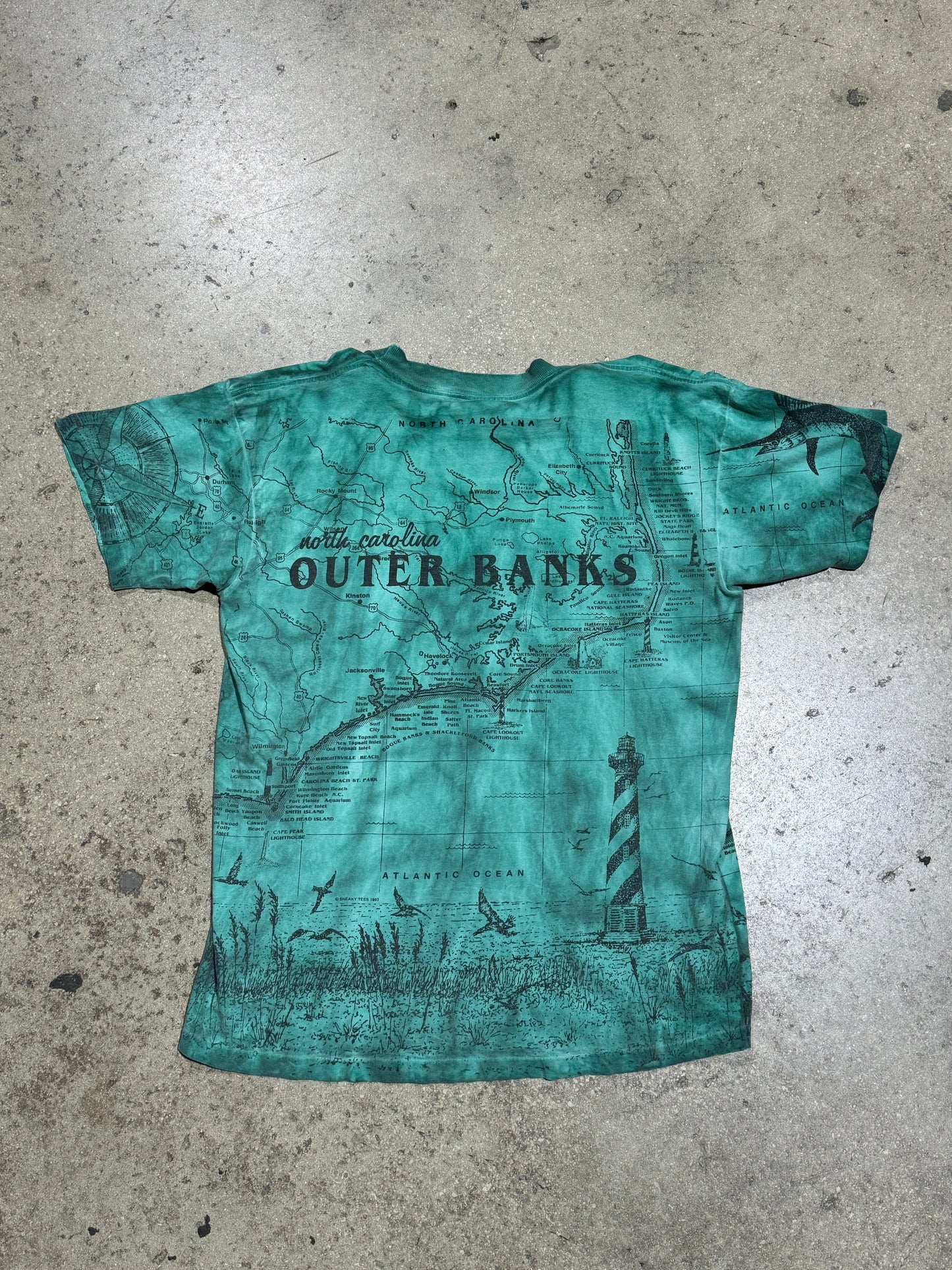 Outer Banks AOP Tee - Green Size Large