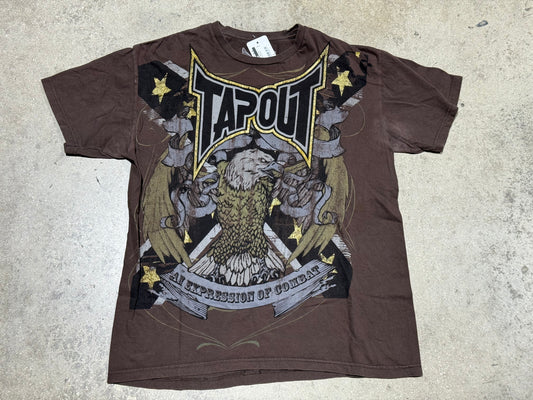 Tap Out Eagle Tee - Brown Size Large
