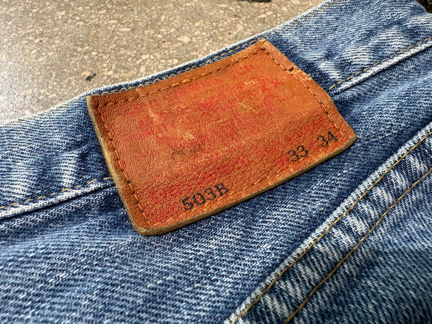 Levis 505 Selvedge Boot Cut Jeans - Blue Size 32