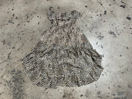 Ali & Kris Strapless Leopard Dress - Brown/Black size Medium
