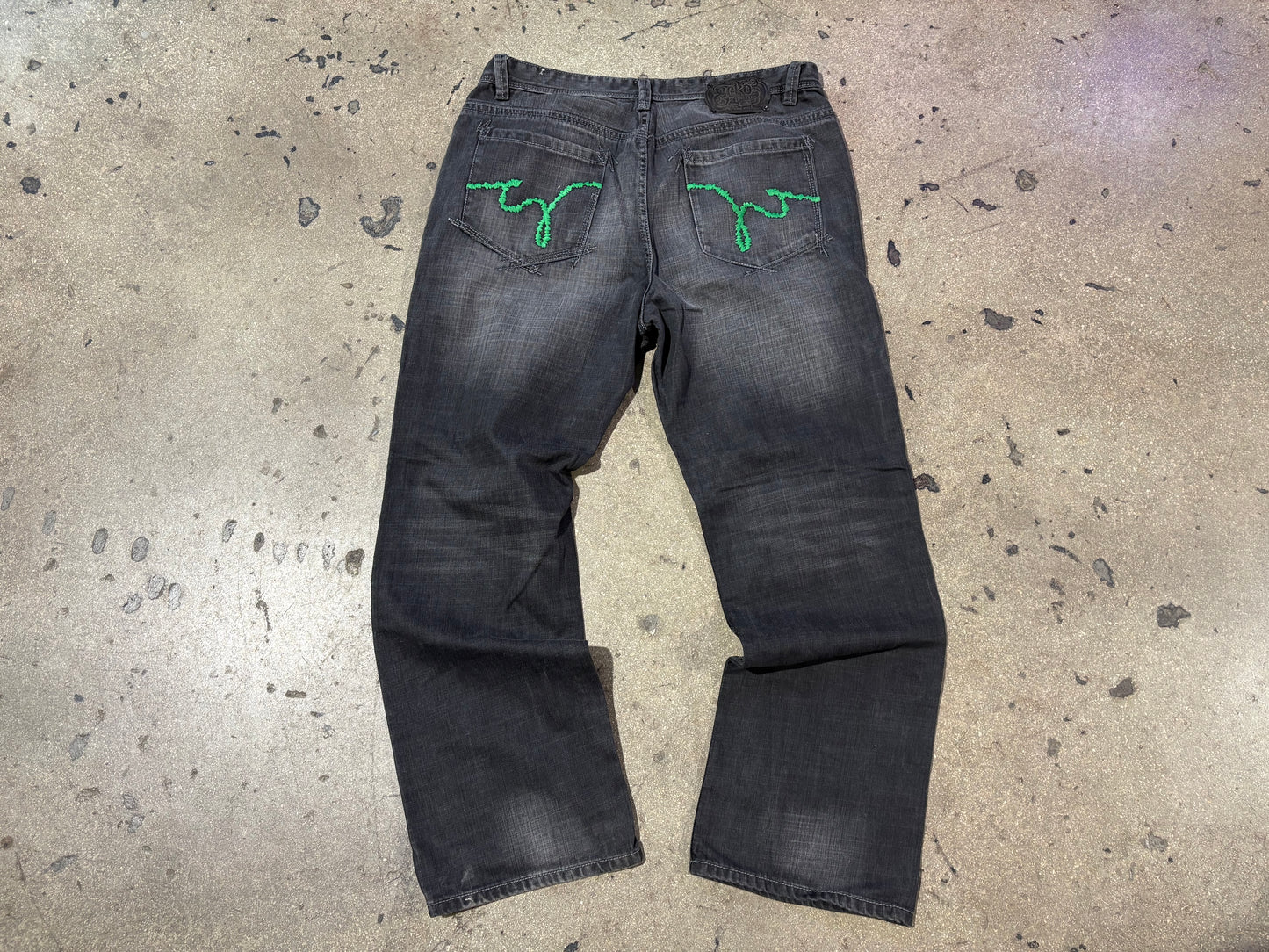 Ecko Unlimited Embroidered Pocket Denim Jeans- Grey Size 40