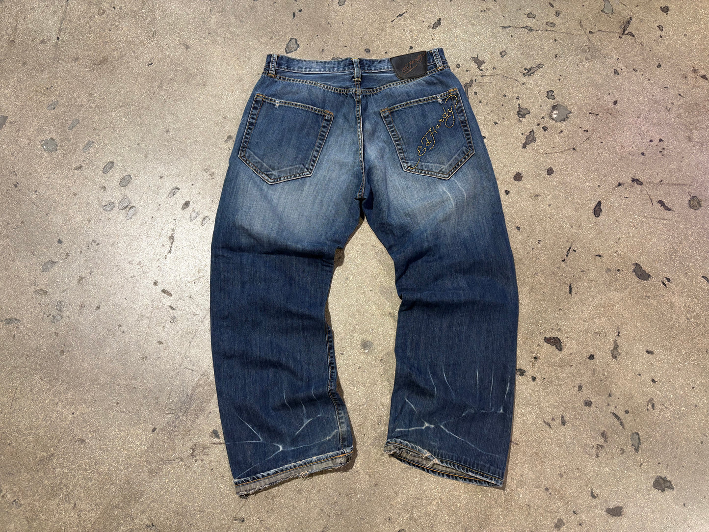 Ed Hardy Straight Fit Jeans - Blue Size 34