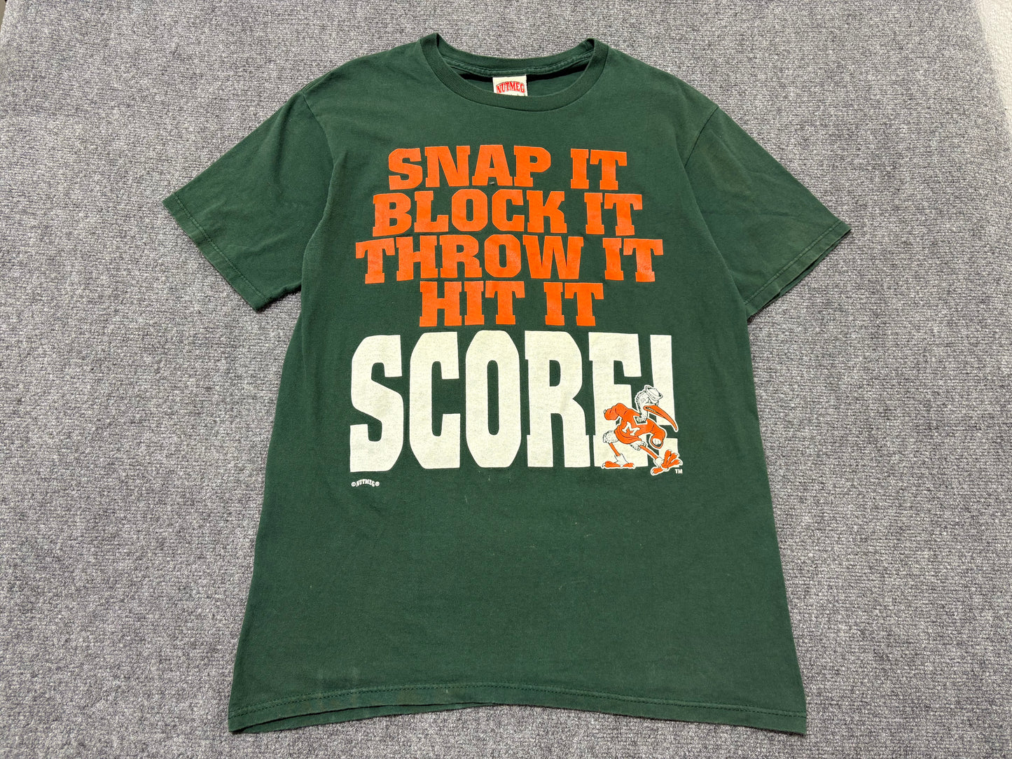 Nutmeg Miami Hurricanes Score Tee - Green Size Large
