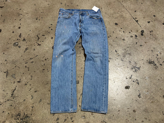 Levis Light Wash 501 Jeans - Blue Size 34x32