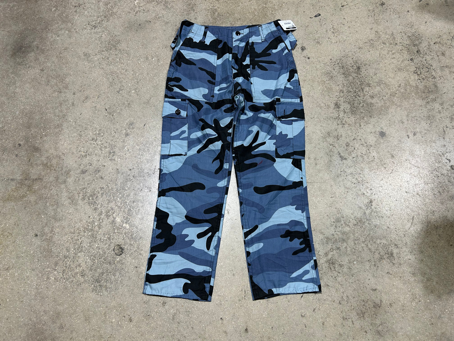 Camo Cargo Pants -Sky Blue Size 30