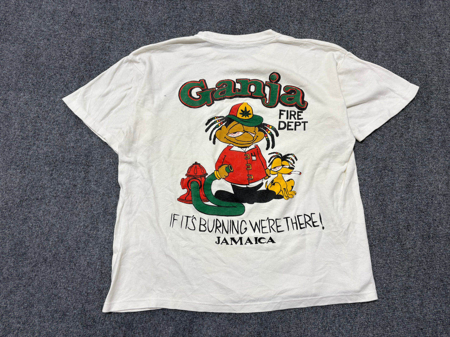 Ganja Dope Wear Fire Department Tee - White Size Large