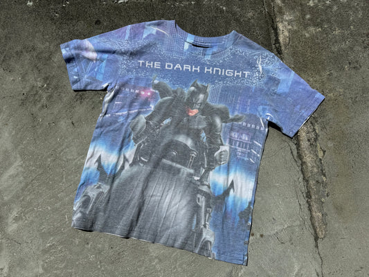 The Dark Knight Batman All Over Print Tee - Blue  Kids Size Medium