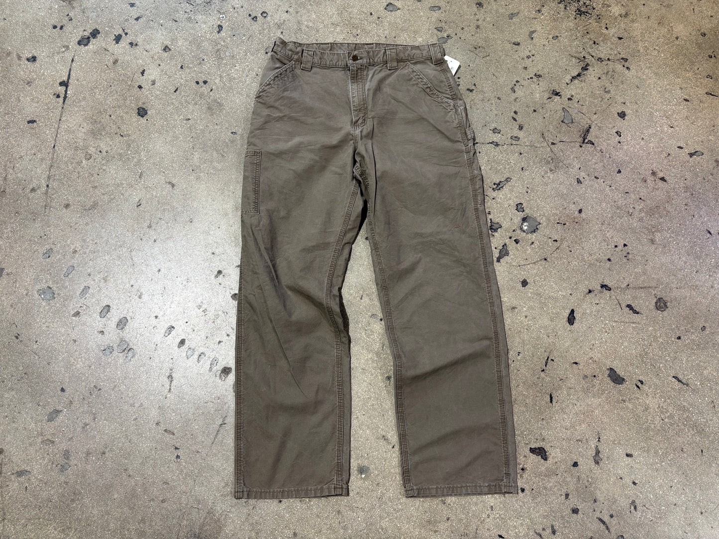 Carhartt Carpenter Work Pants - Faded Brown Size 35 x 34