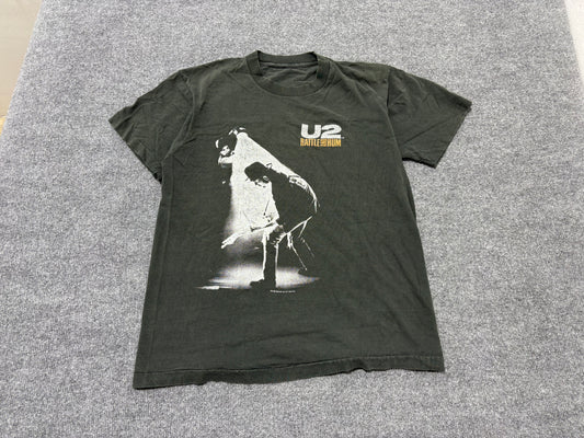 1988 U2 Rattle and Hum Tee - Faded Black Size Large