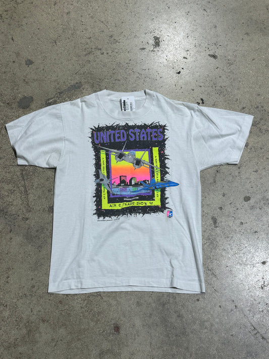 1991 US Air And Trade Show Tee - White Size Large