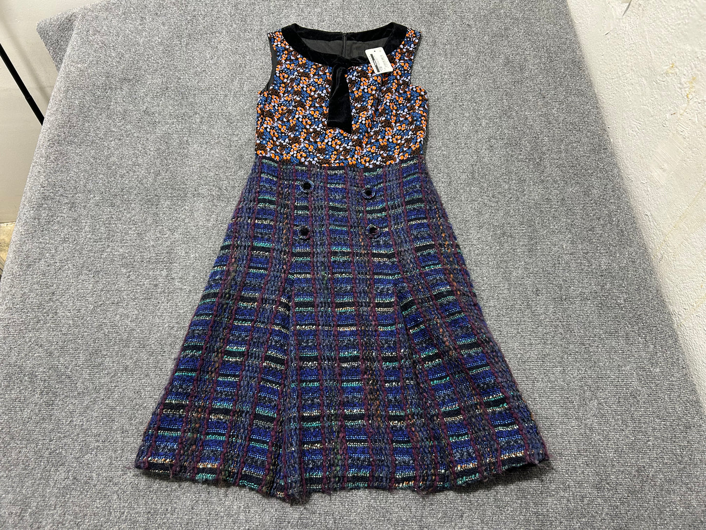 Anna Sui Tweed Dress - Blue/Multi Size 4