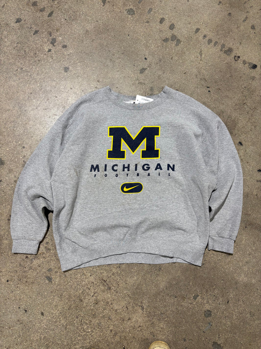 Nike Michigan Wolverines Football Crewneck - Grey Size XL