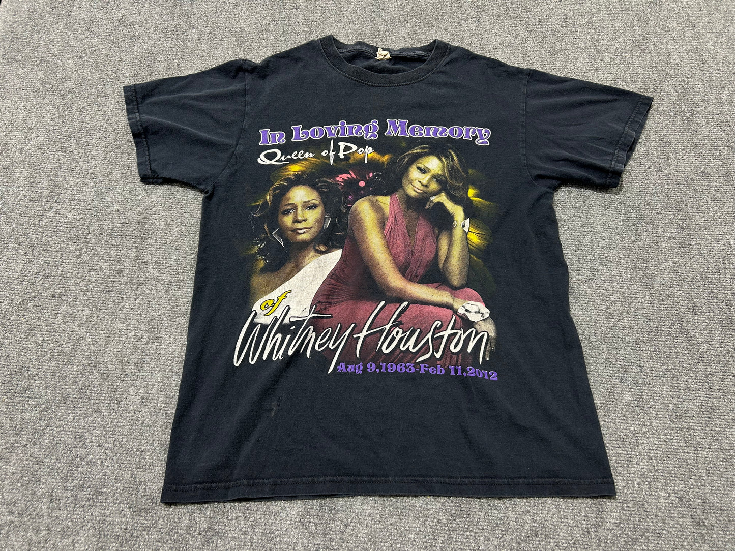 Whitney Houston Memorial Tee - Black Size Medium (con)