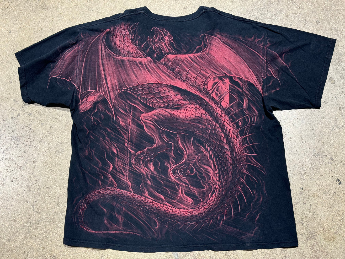 Dragon Vs. Firefighters AOP Tee - Black Size XXL