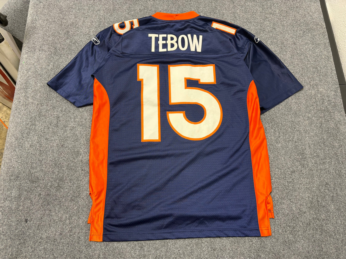 Reebok Denver Broncos #15 Tebow Jersey - Navy Size Large