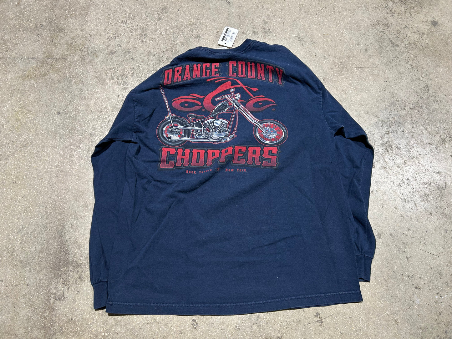 Orange County Choppers Spiderweb Bike Long Sleeve Tee - Black/Red Size XL