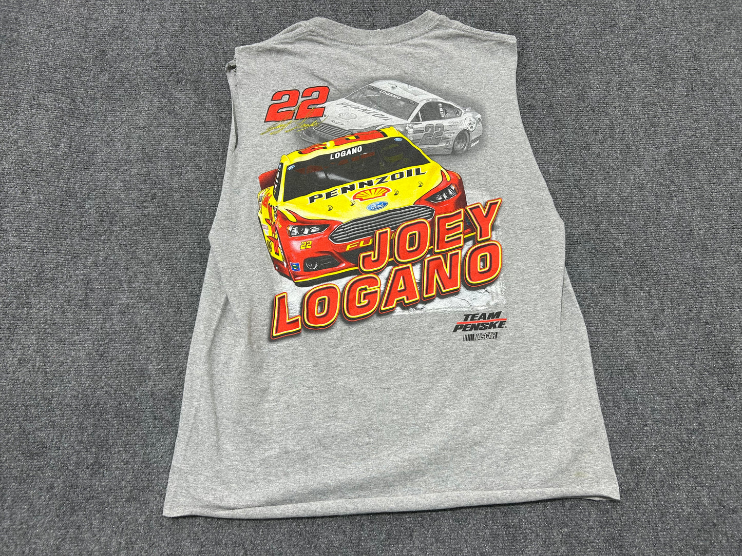 Cutoff Joey Logana #22 Nascar Tee - Gray Size Large