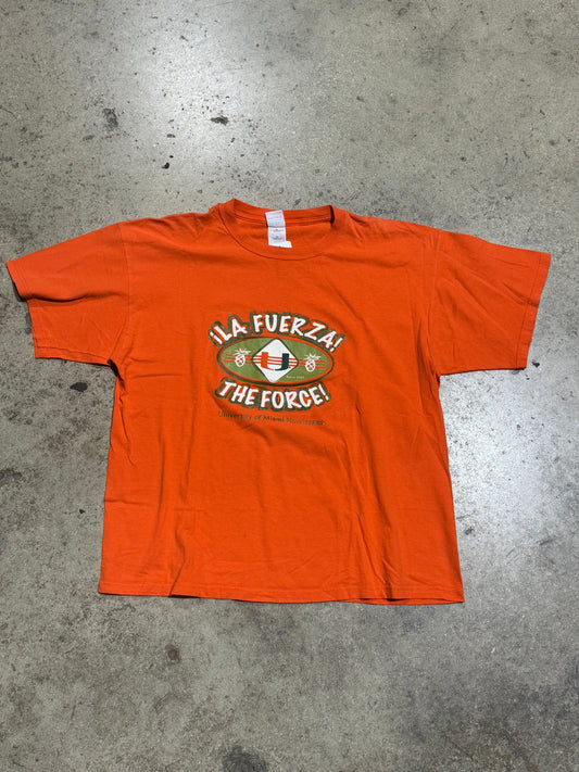 UM Hurricanes La Fuerza Tee - Orange Size XL